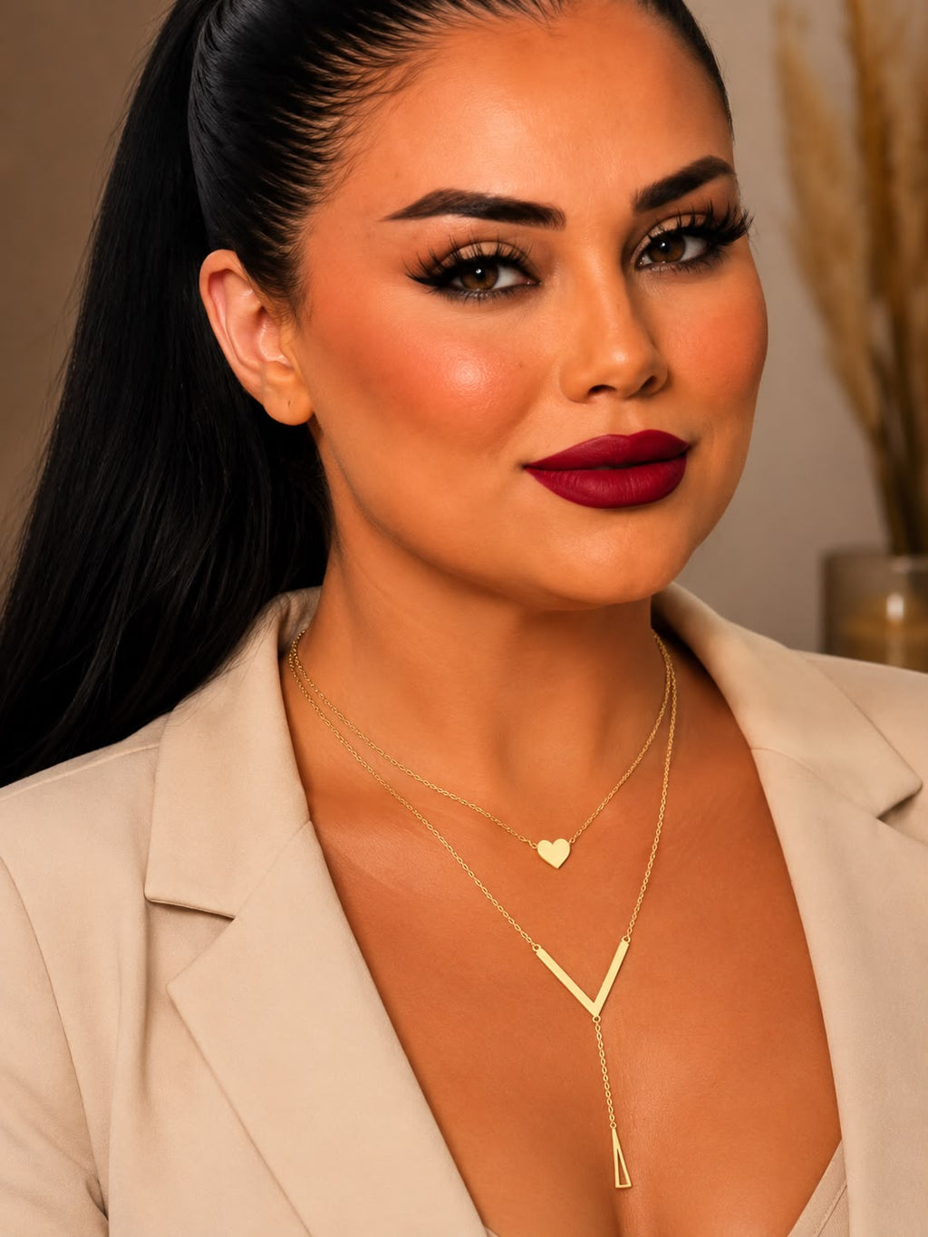 Golden Heart Layered Necklace