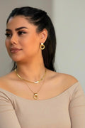 Modern Double Circle Necklace & Earrings Set