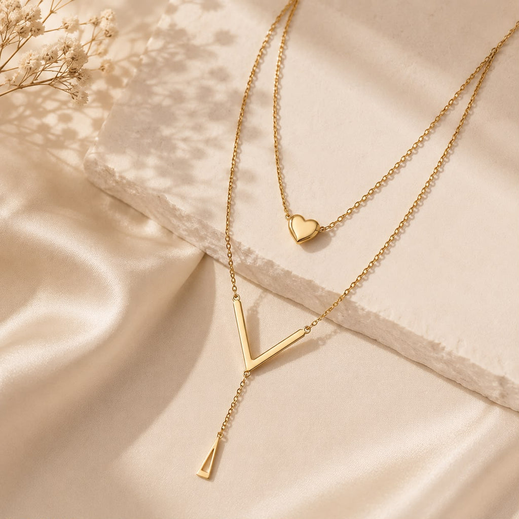 Golden Heart Layered Necklace