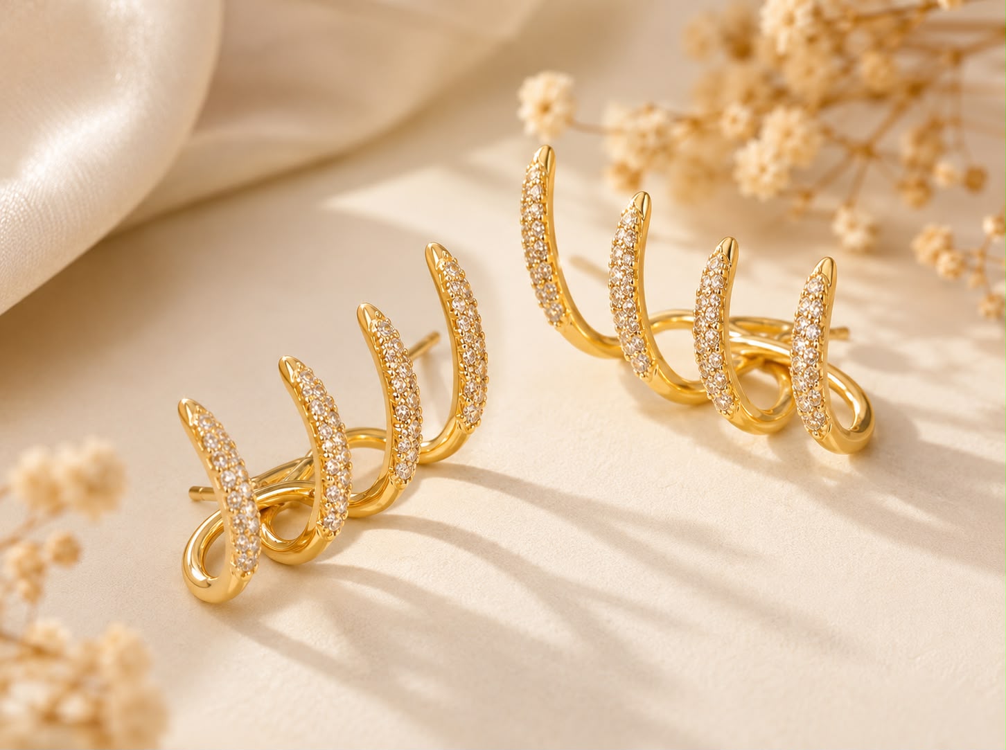 Golden Trio Hoop Earrings – Gold-Plated Triple Hoop Earrings